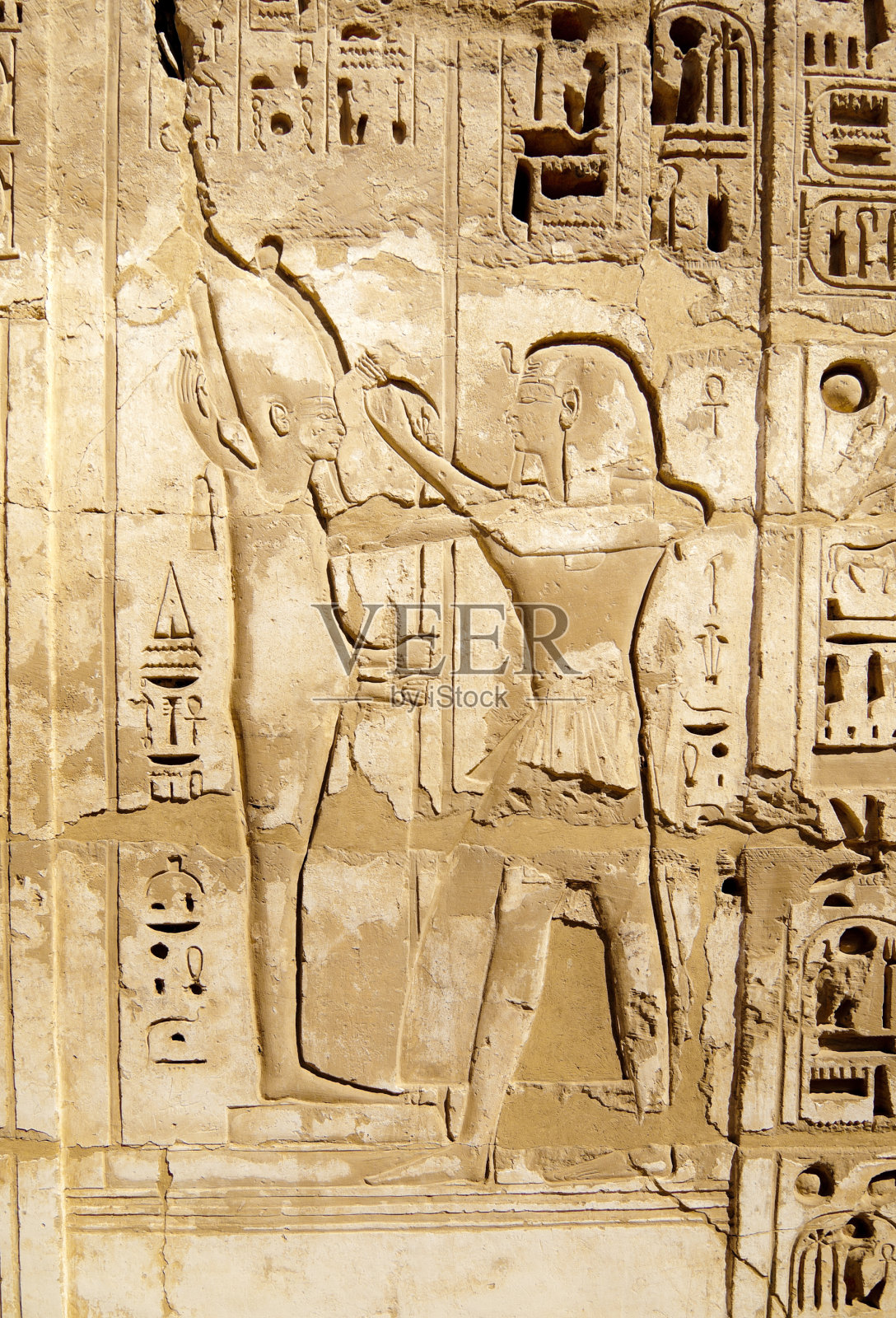 哈布城神庙的象形文字照片摄影图片