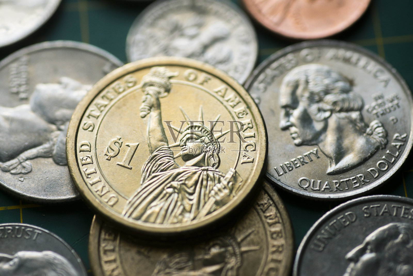 美元硬币照片摄影图片