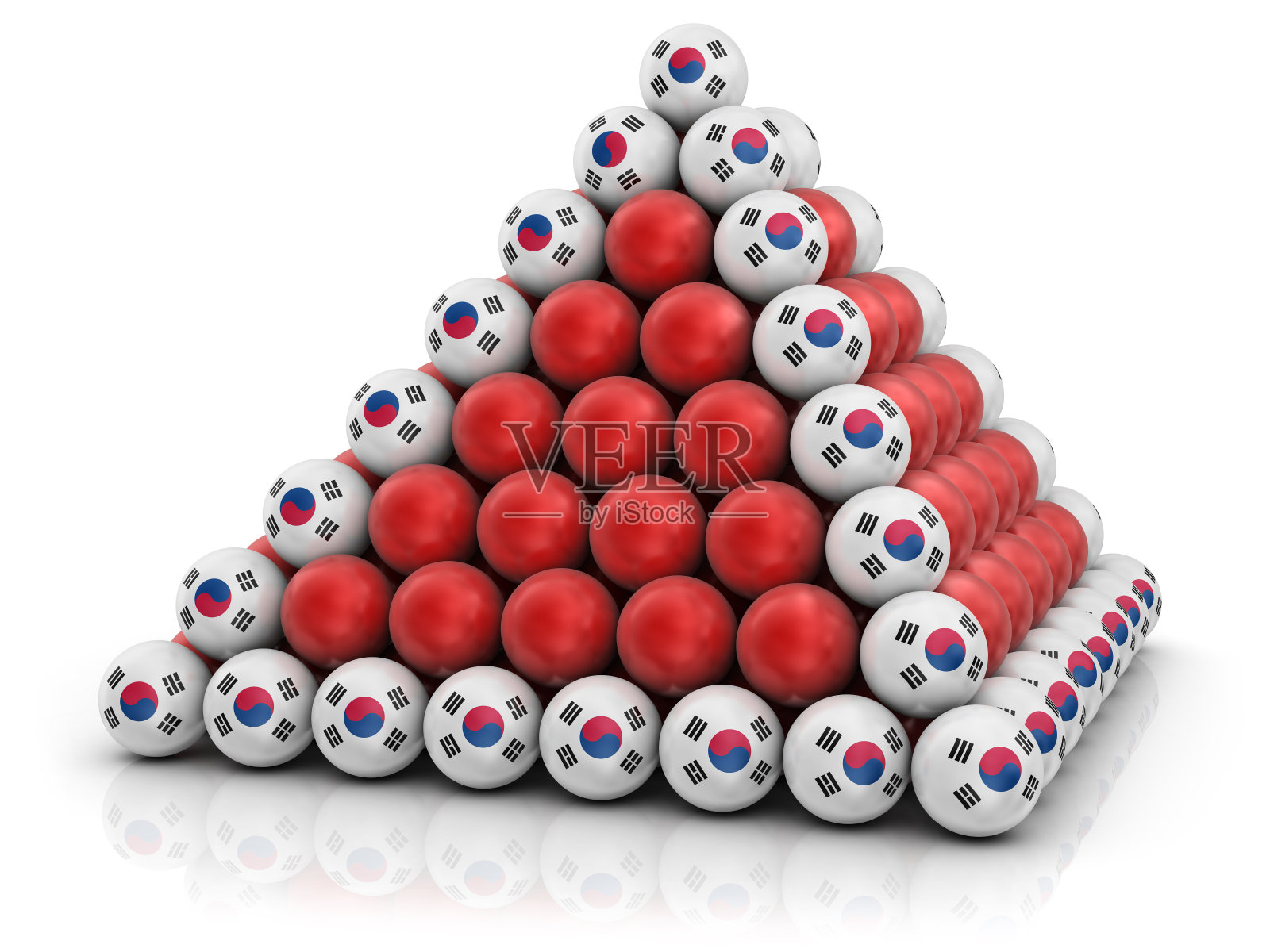 商业金字塔-韩国国旗照片摄影图片