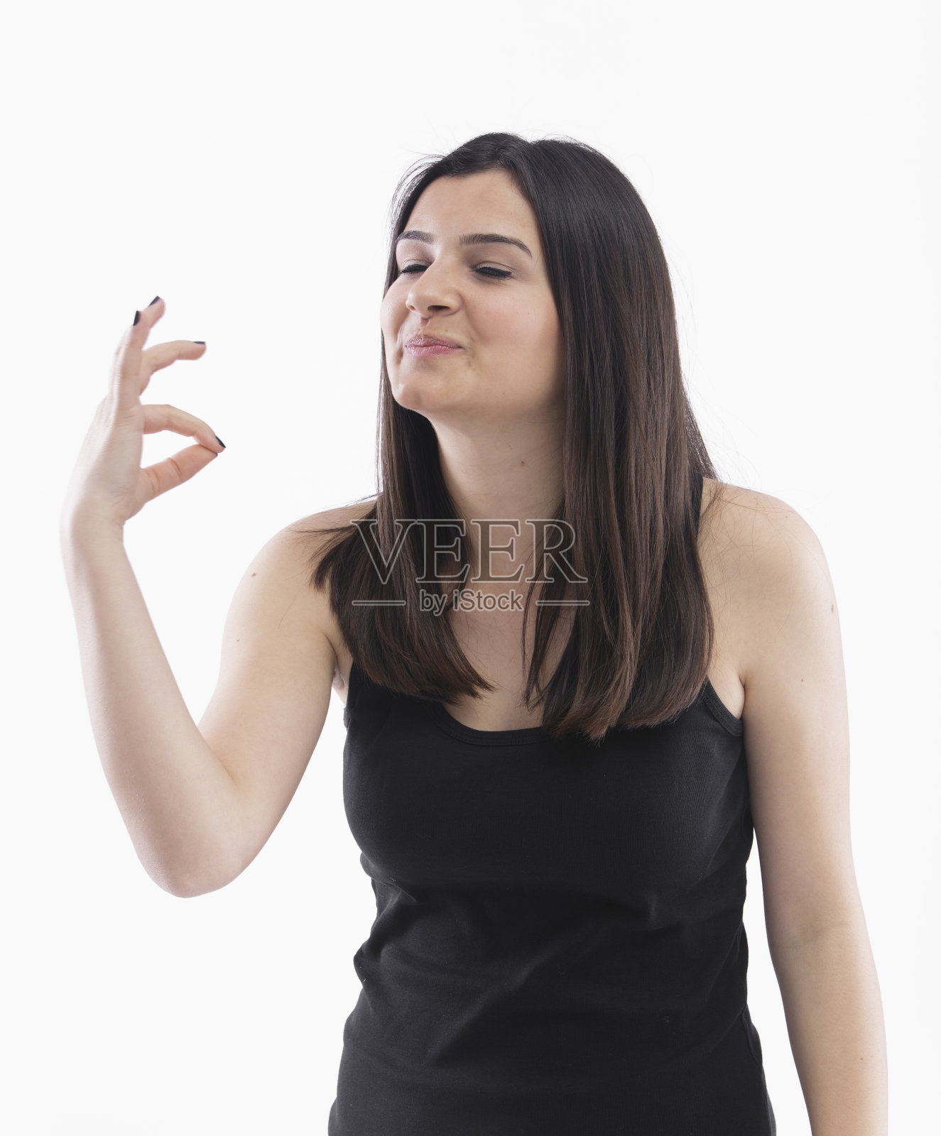 年轻漂亮女性的面部表情照片摄影图片