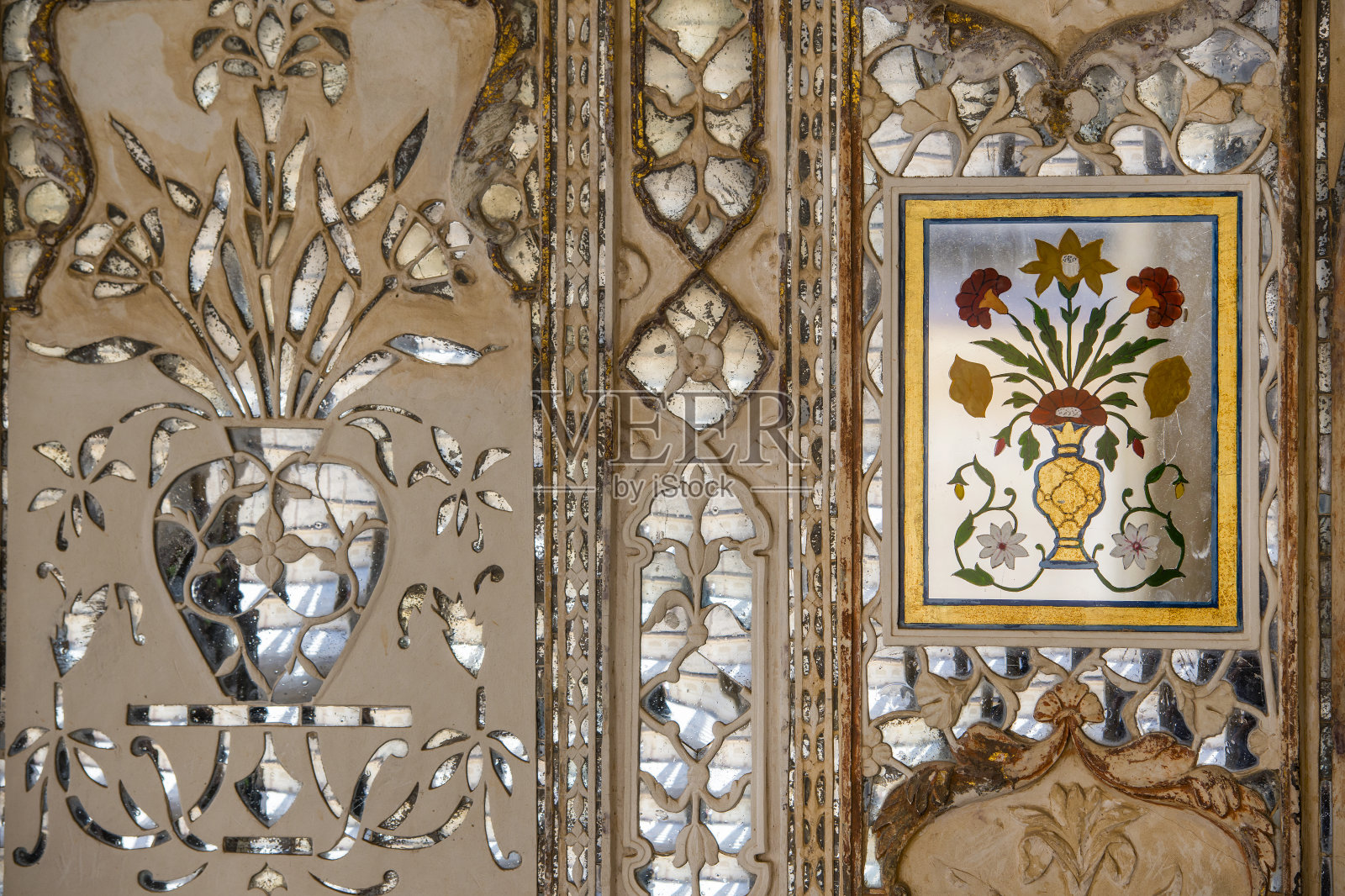 印度拉贾斯坦邦斋浦尔附近阿米尔堡的细节照片摄影图片