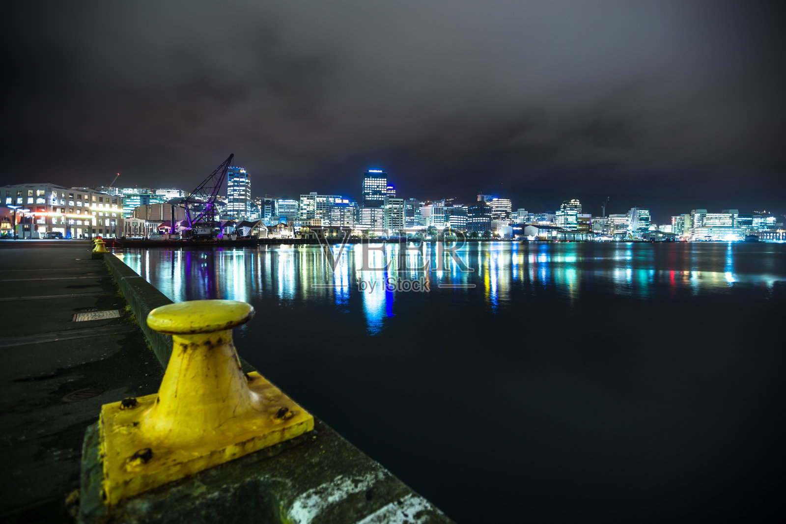 惠灵顿港之夜照片摄影图片