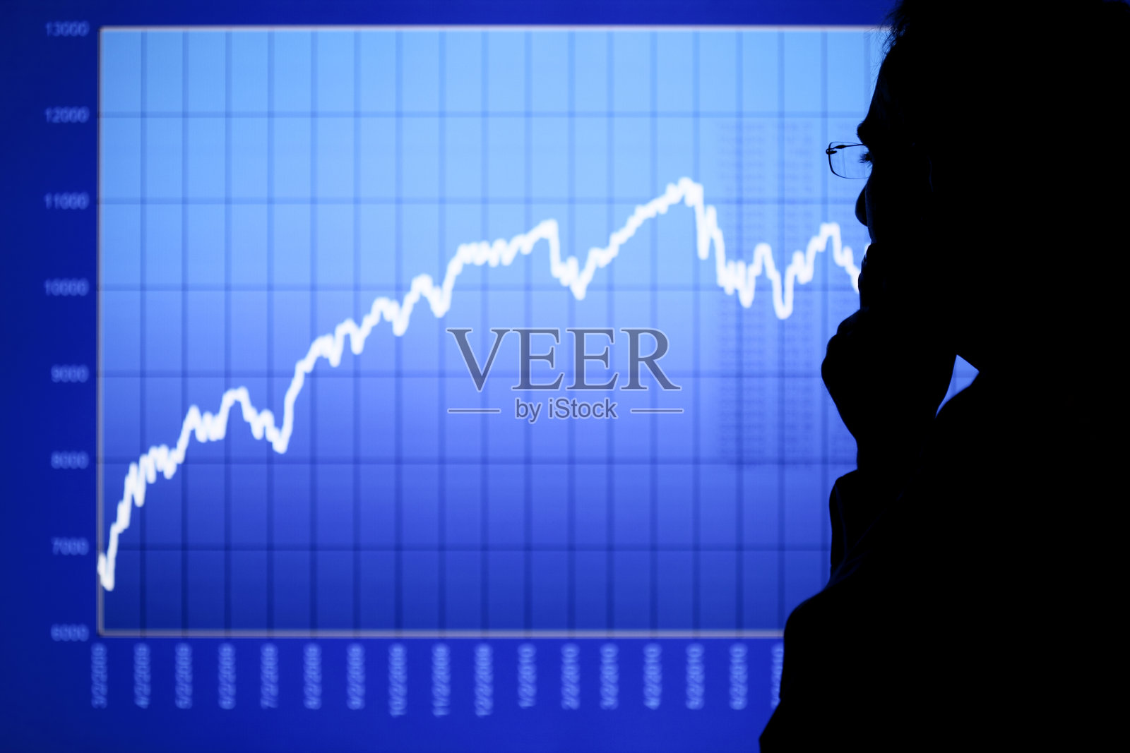 股票市场图表与人照片摄影图片