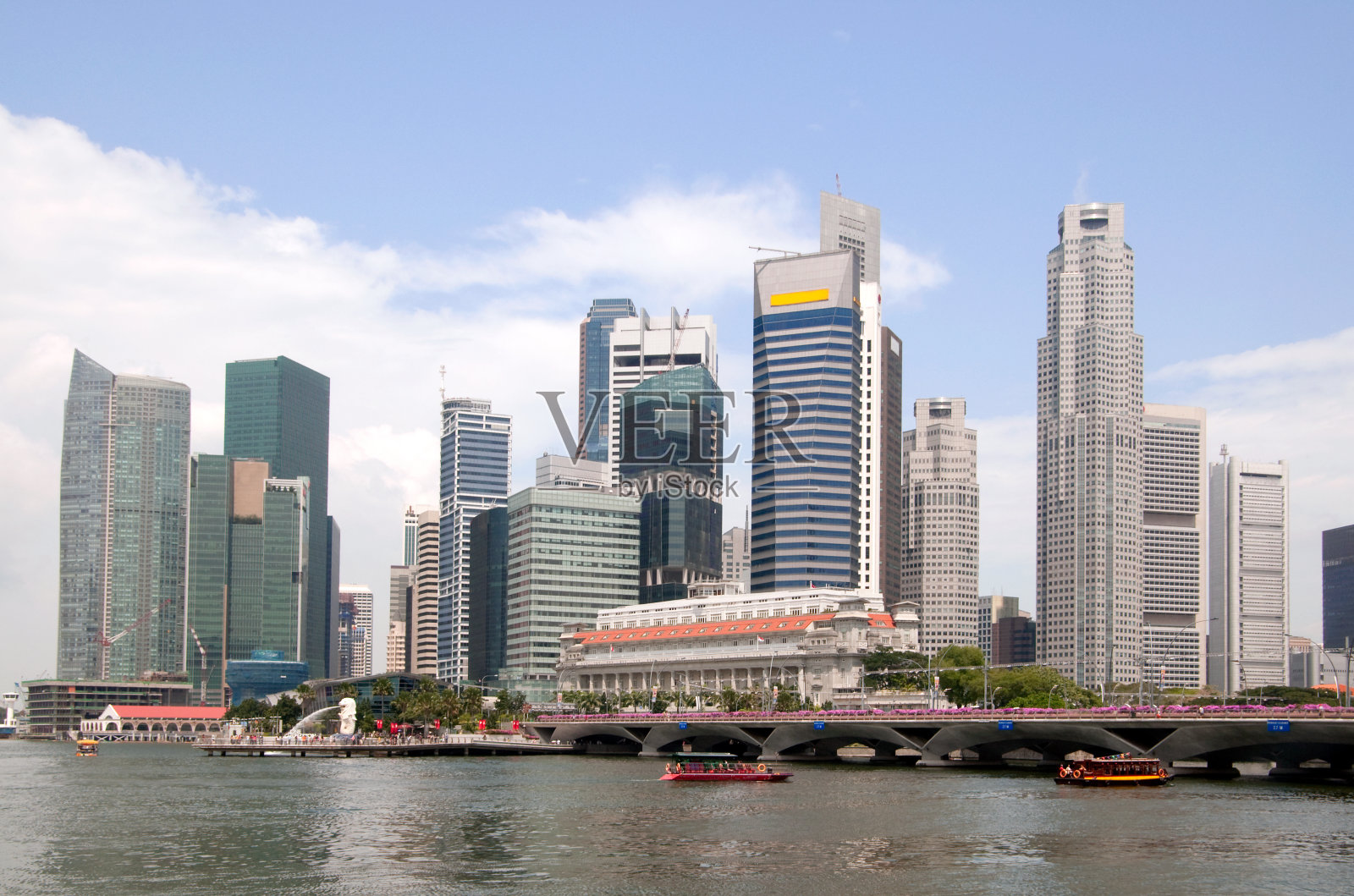 新加坡城市的天际线照片摄影图片