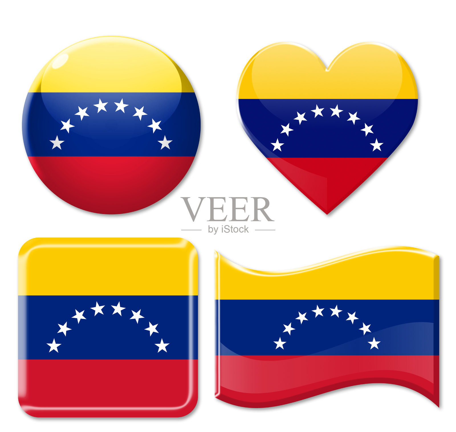 委内瑞拉国旗和图标集照片摄影图片