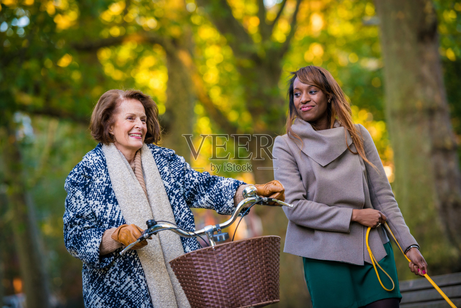 在公园里散步照片摄影图片