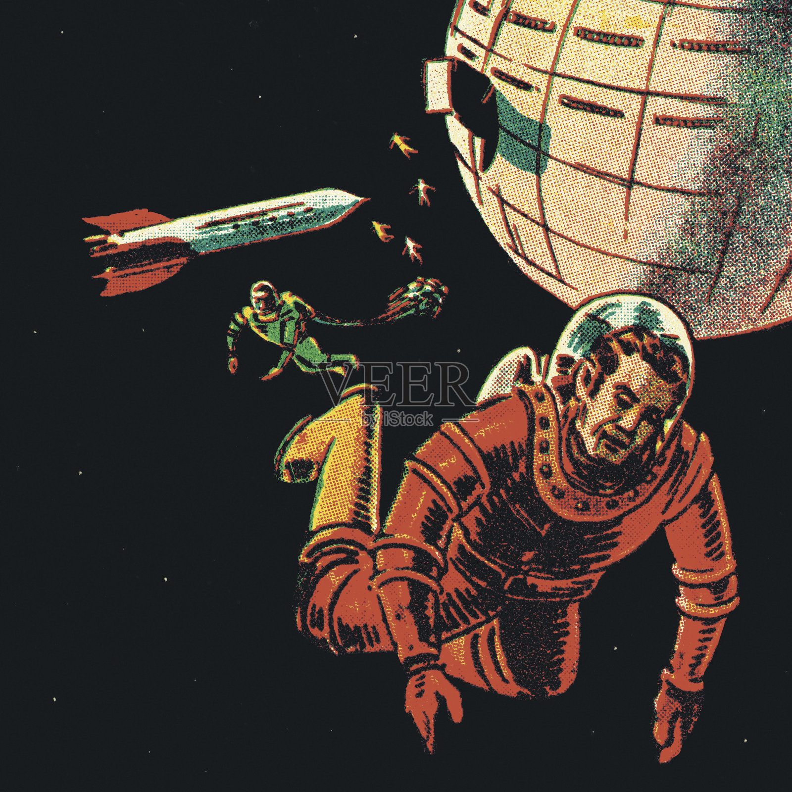 外太空宇航员插画图片素材