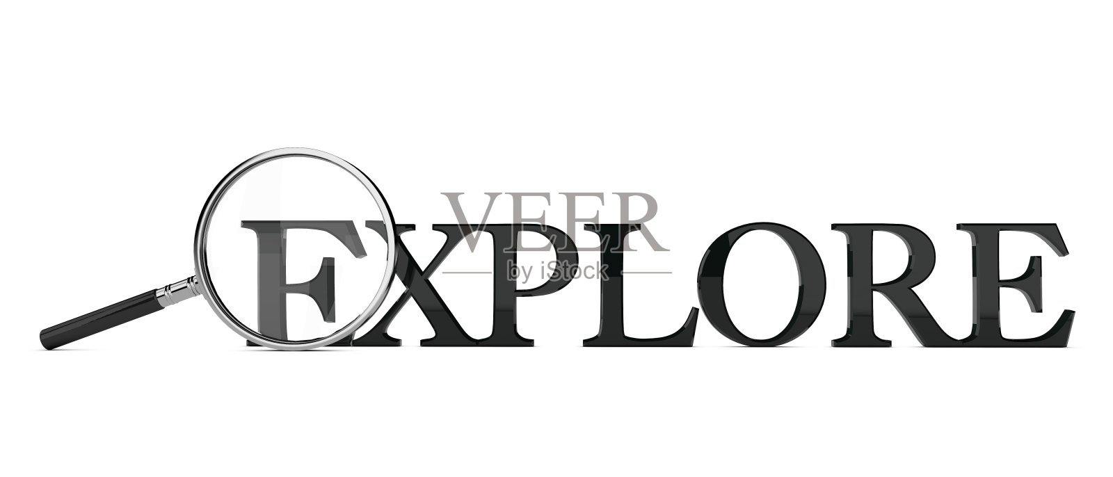 放大镜上的字探索照片摄影图片