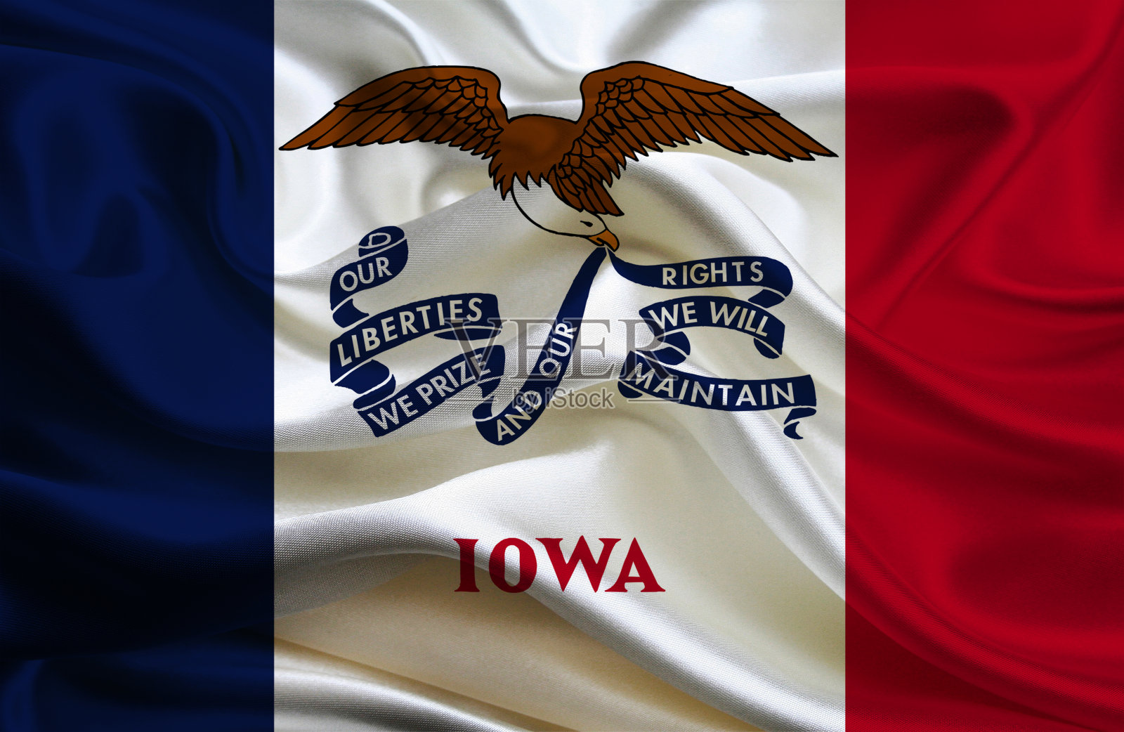 挥舞着爱荷华州的旗帜照片摄影图片