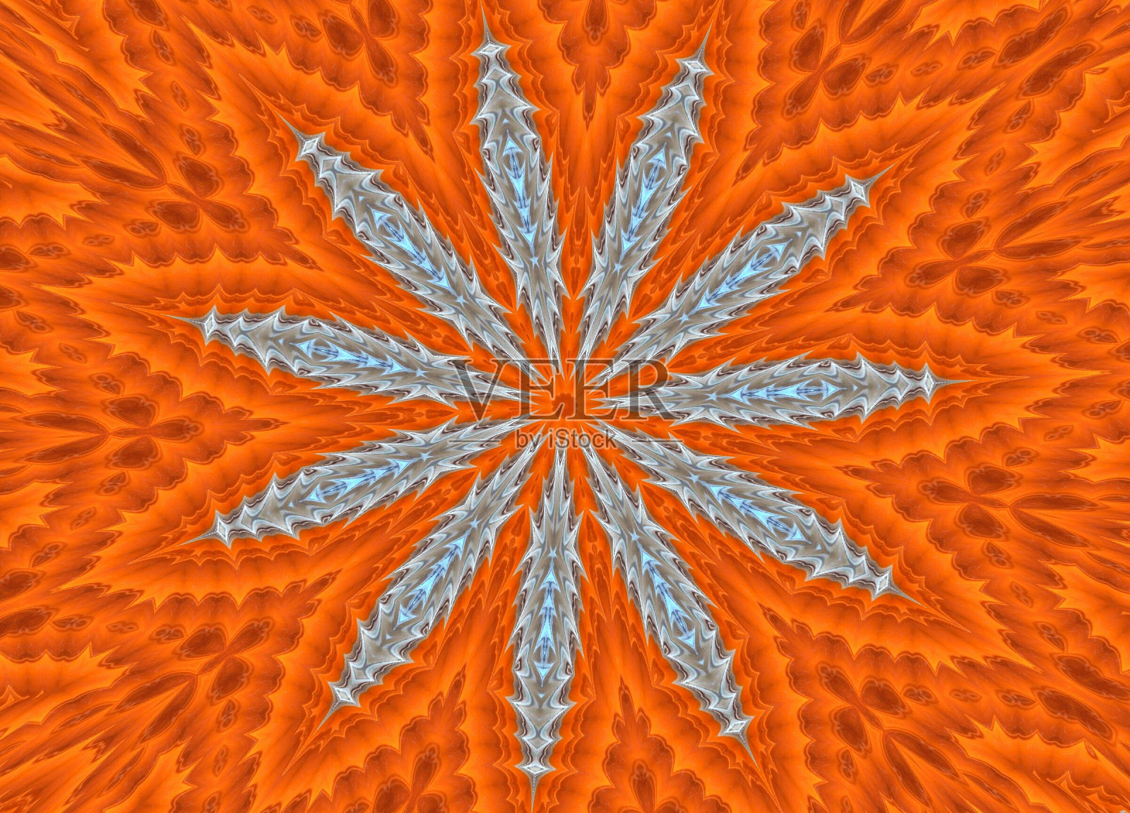 金属抽象曼陀罗花卉图案照片摄影图片