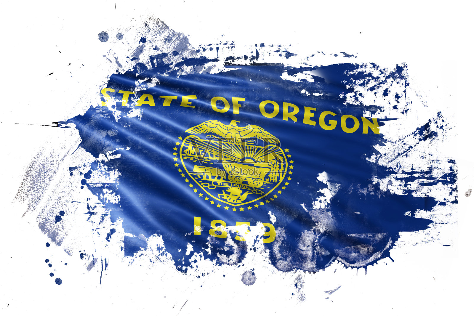 俄勒冈油墨垃圾旗照片摄影图片