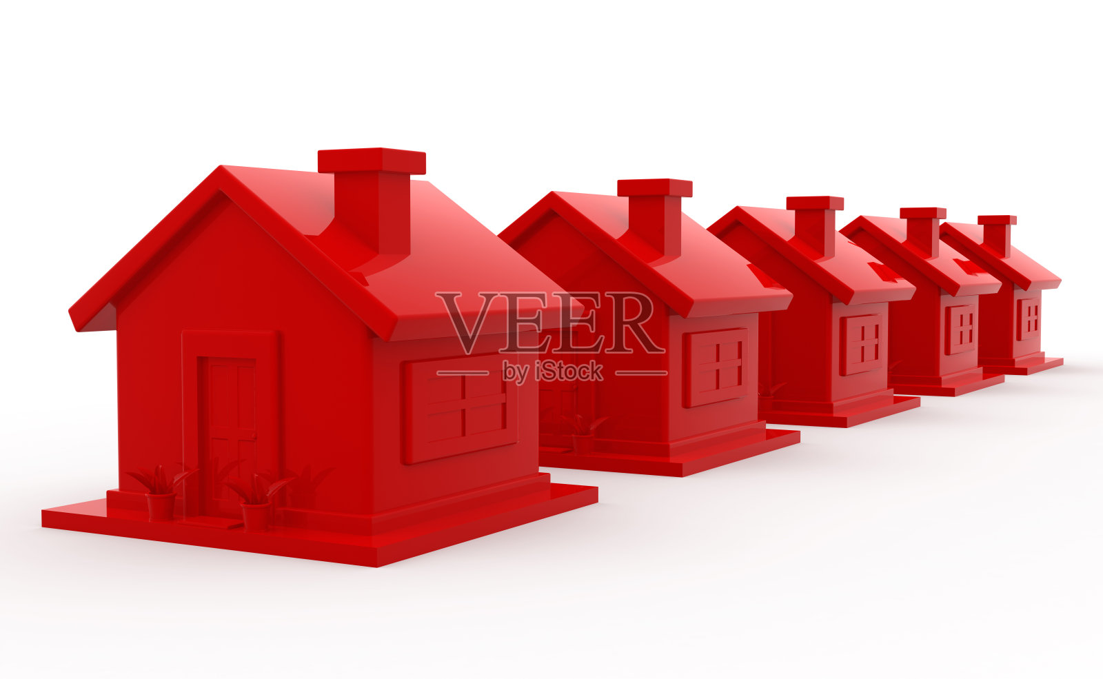 红色的房子照片摄影图片