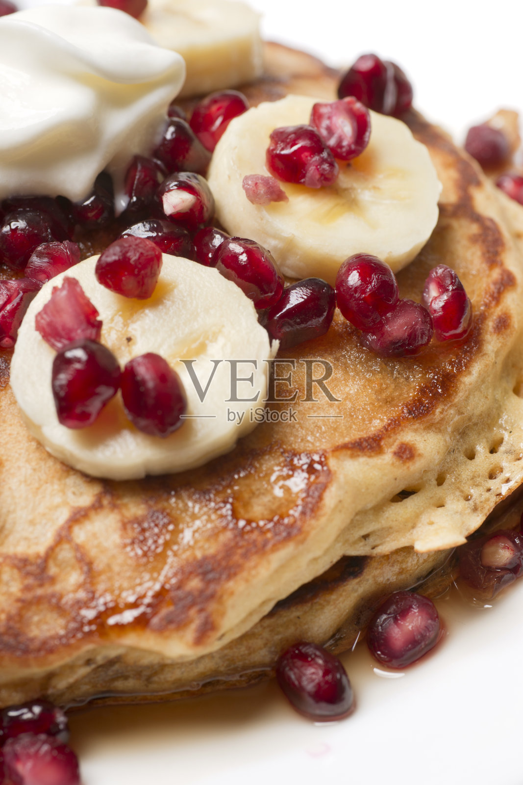 全麦煎饼配水果照片摄影图片