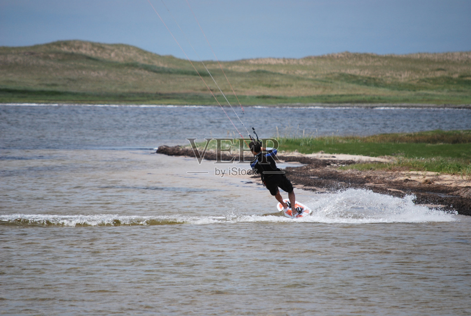 魁北克莫德林岛风筝冲浪照片摄影图片