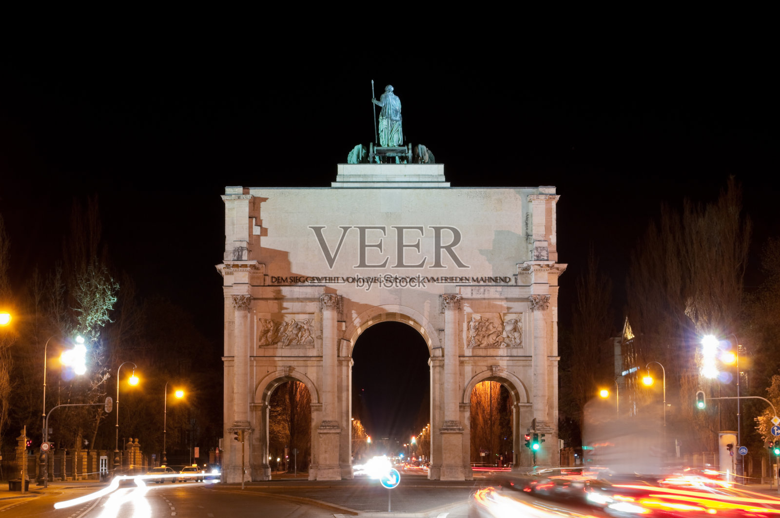 德国慕尼黑,胜利之门照片摄影图片