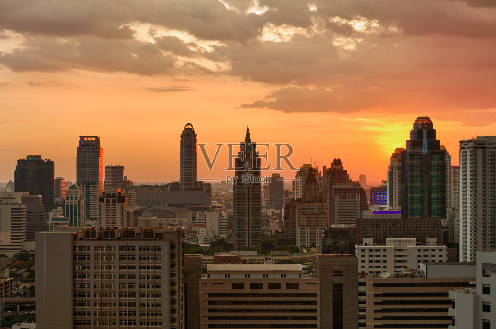 曼谷的日落照片摄影图片