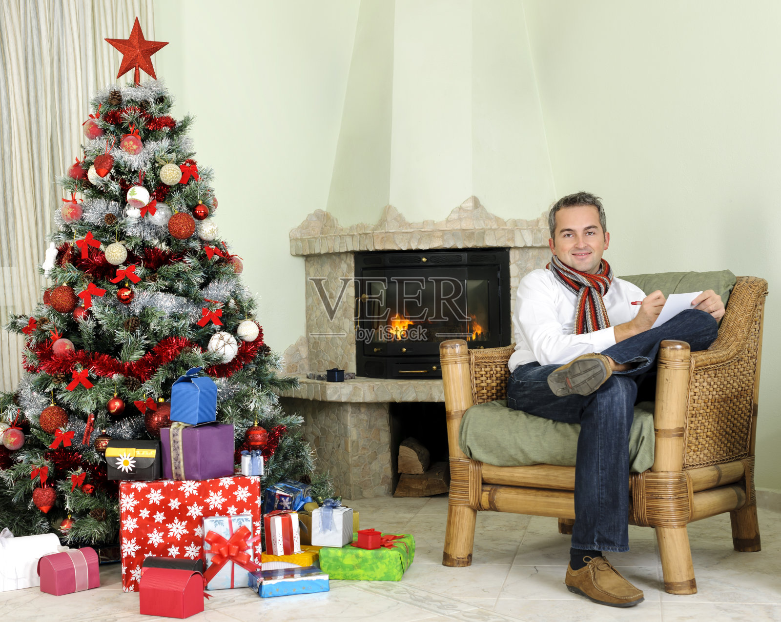 写信给圣诞老人照片摄影图片