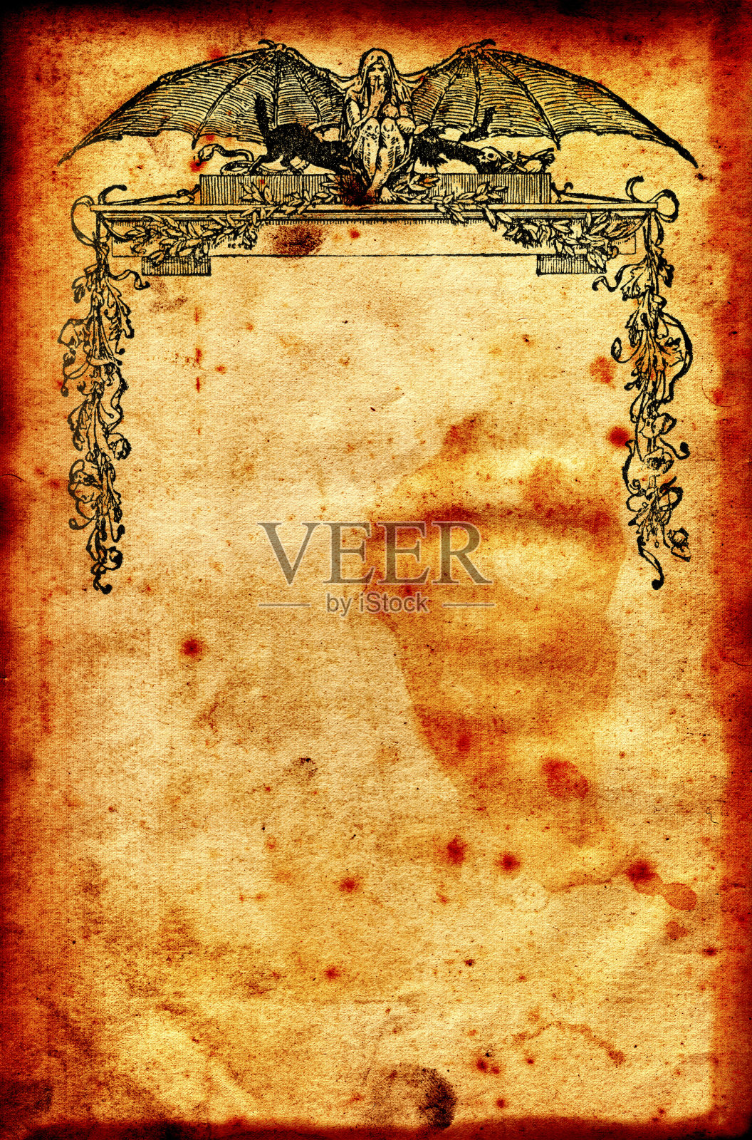 哥特恐怖小说背景插画图片素材