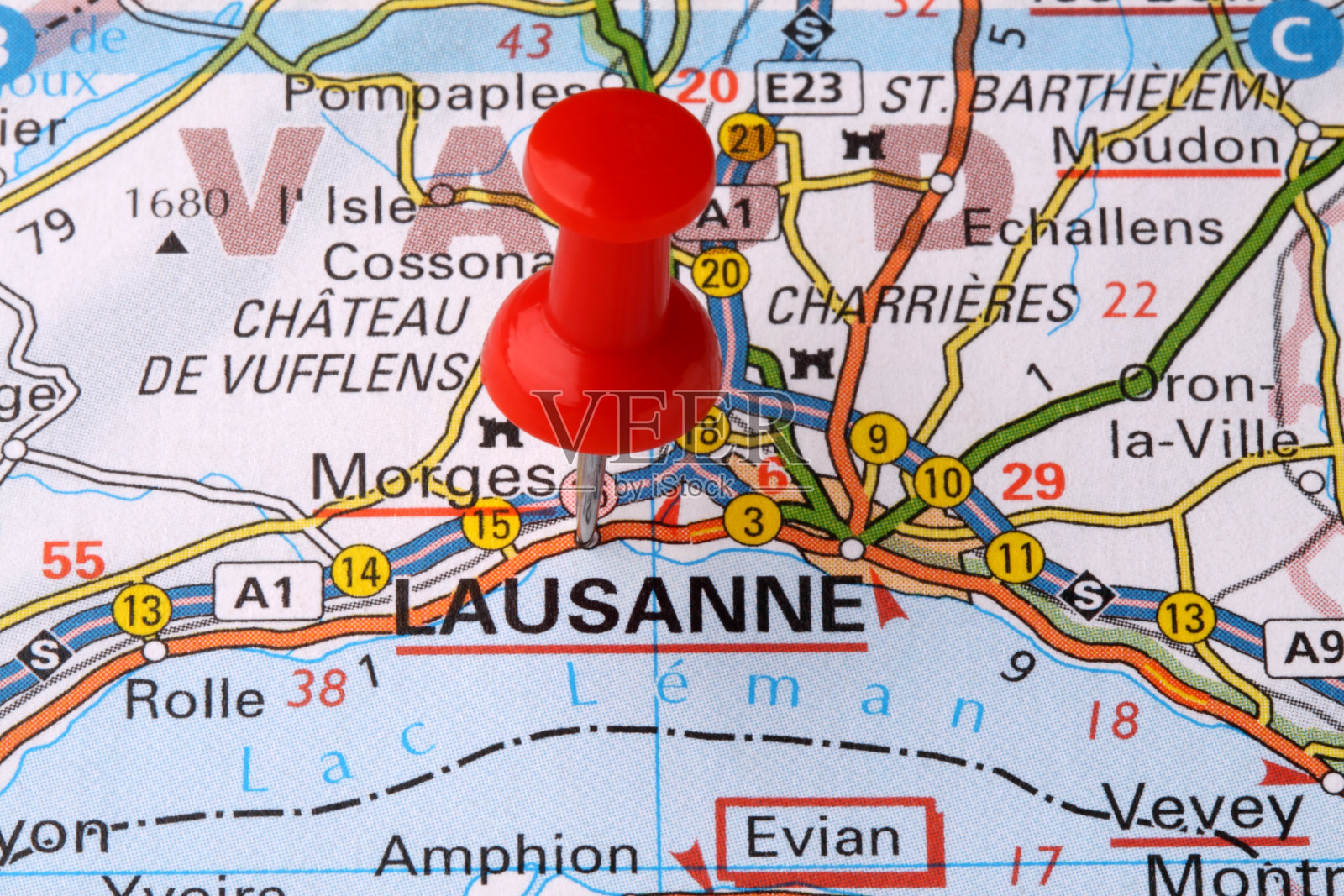 地图上的洛桑照片摄影图片