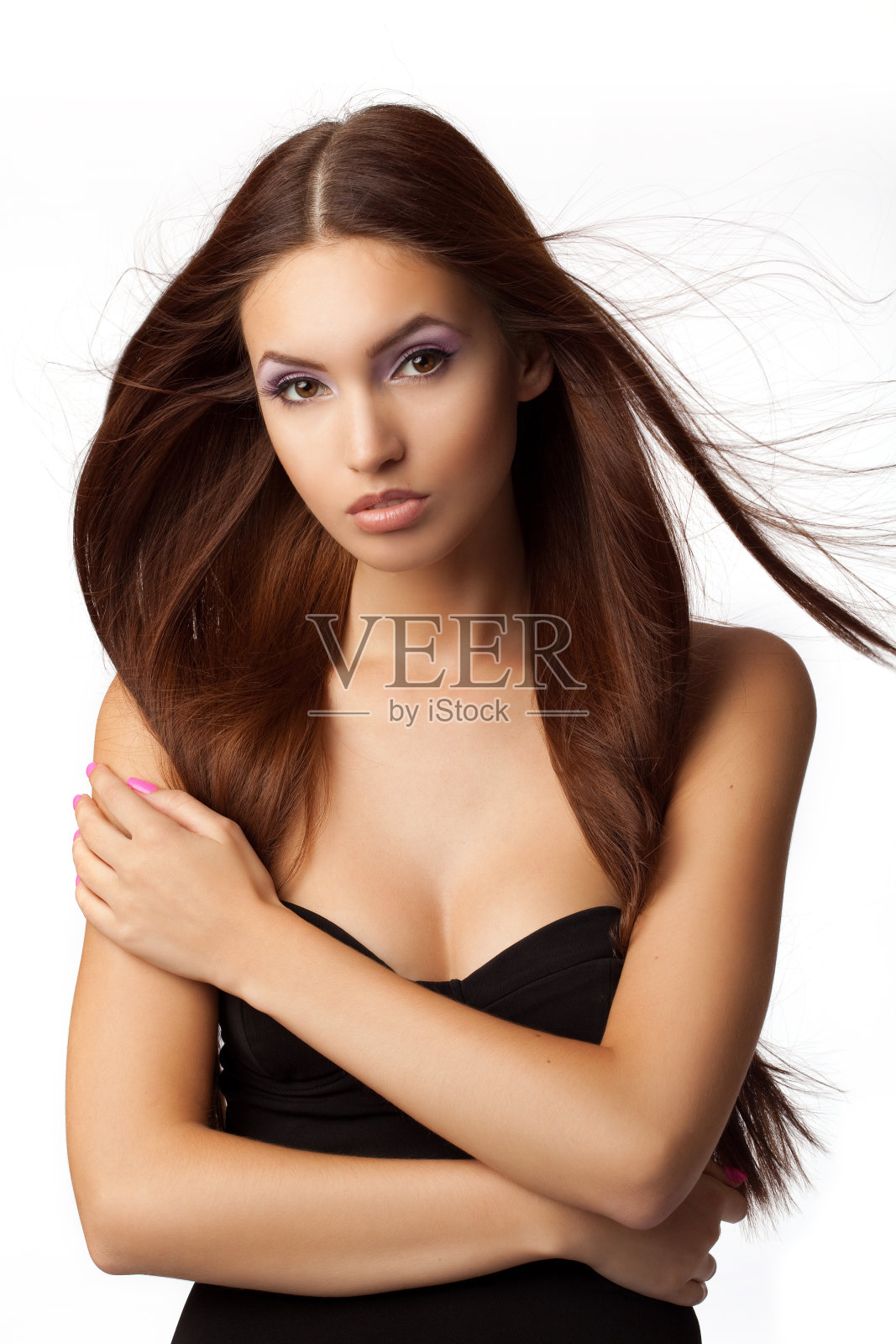 化妆的美女照片摄影图片