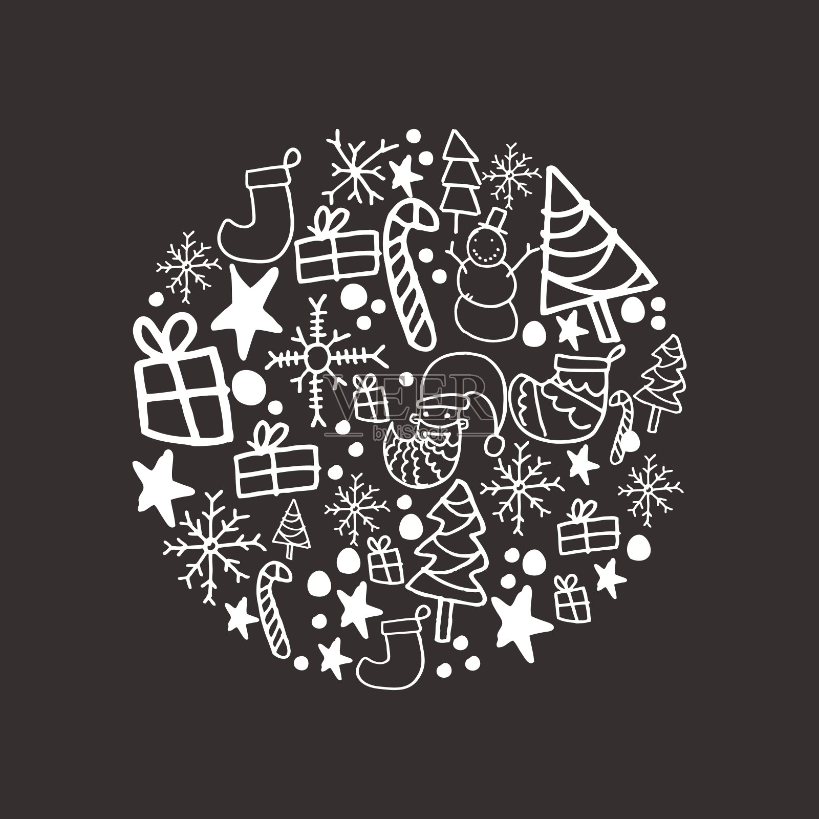 喜庆的圣诞背景插画图片素材