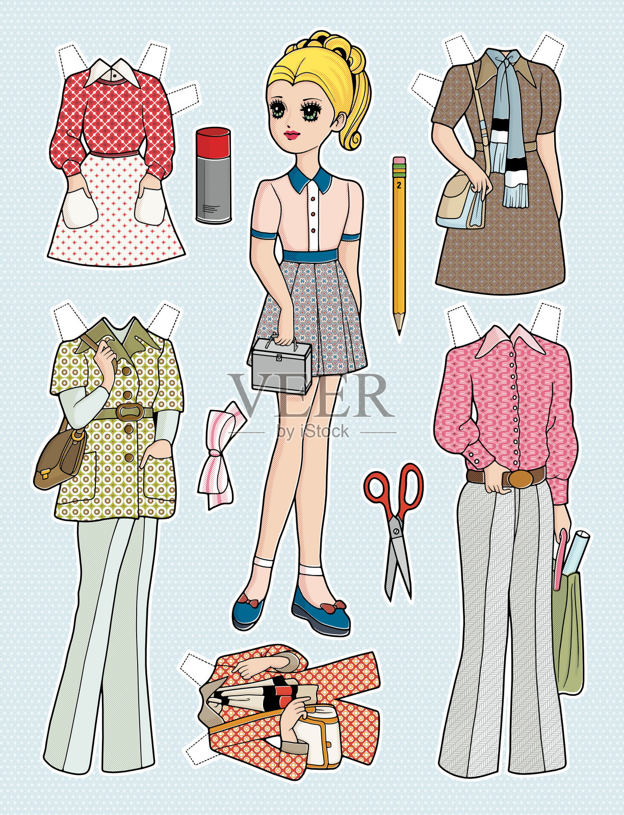 穿着时髦的人插画图片素材