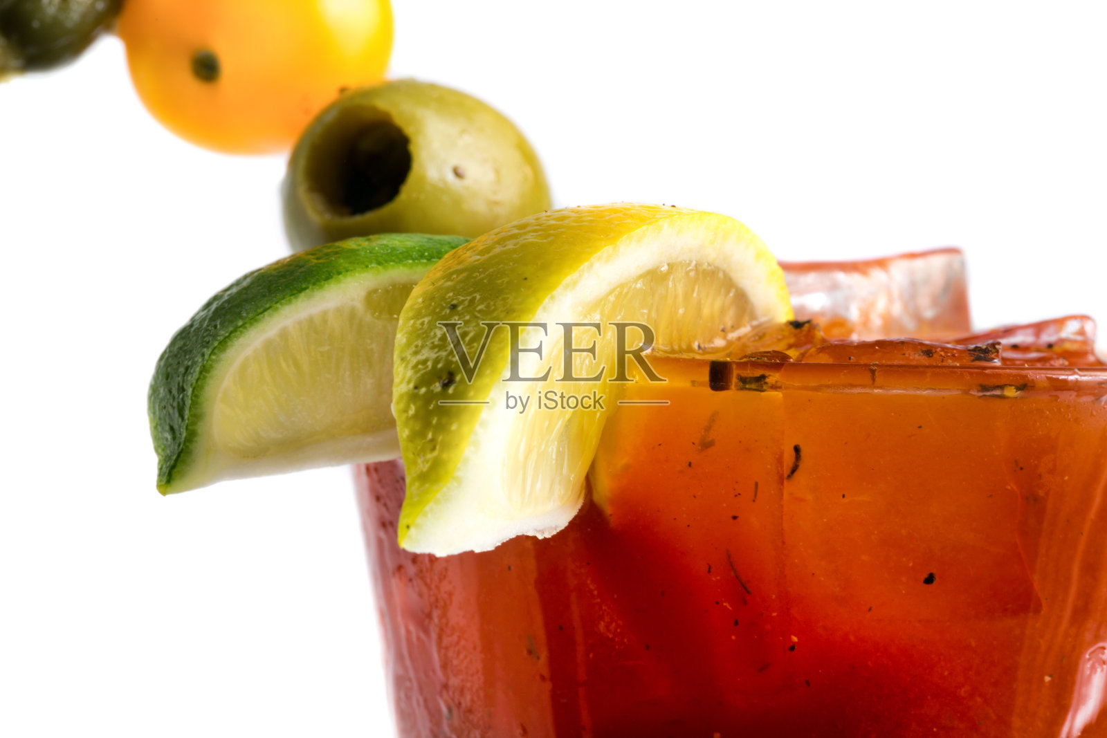 令人神清气爽的血腥玛丽饮料的宏观图像照片摄影图片