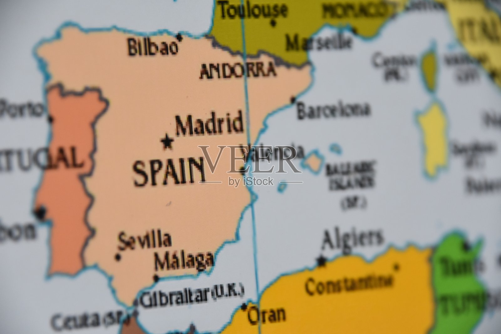 西班牙的地图照片摄影图片