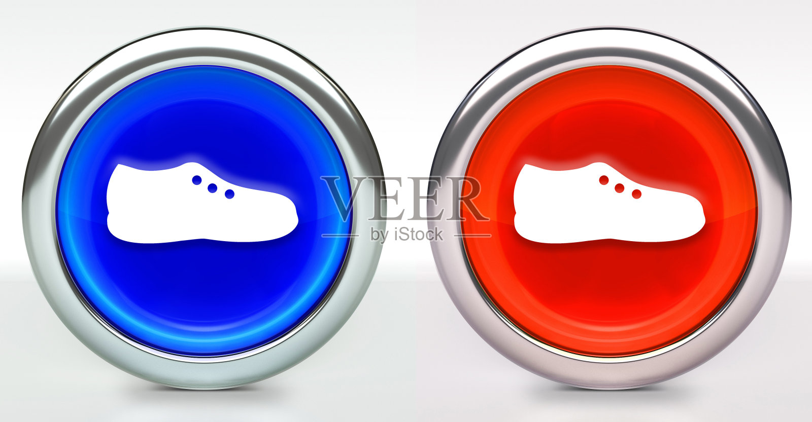 保龄球鞋图标上的按钮与金属边缘照片摄影图片