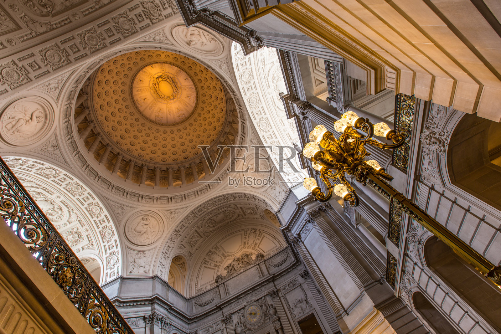 旧金山市政厅大楼的内部照片摄影图片