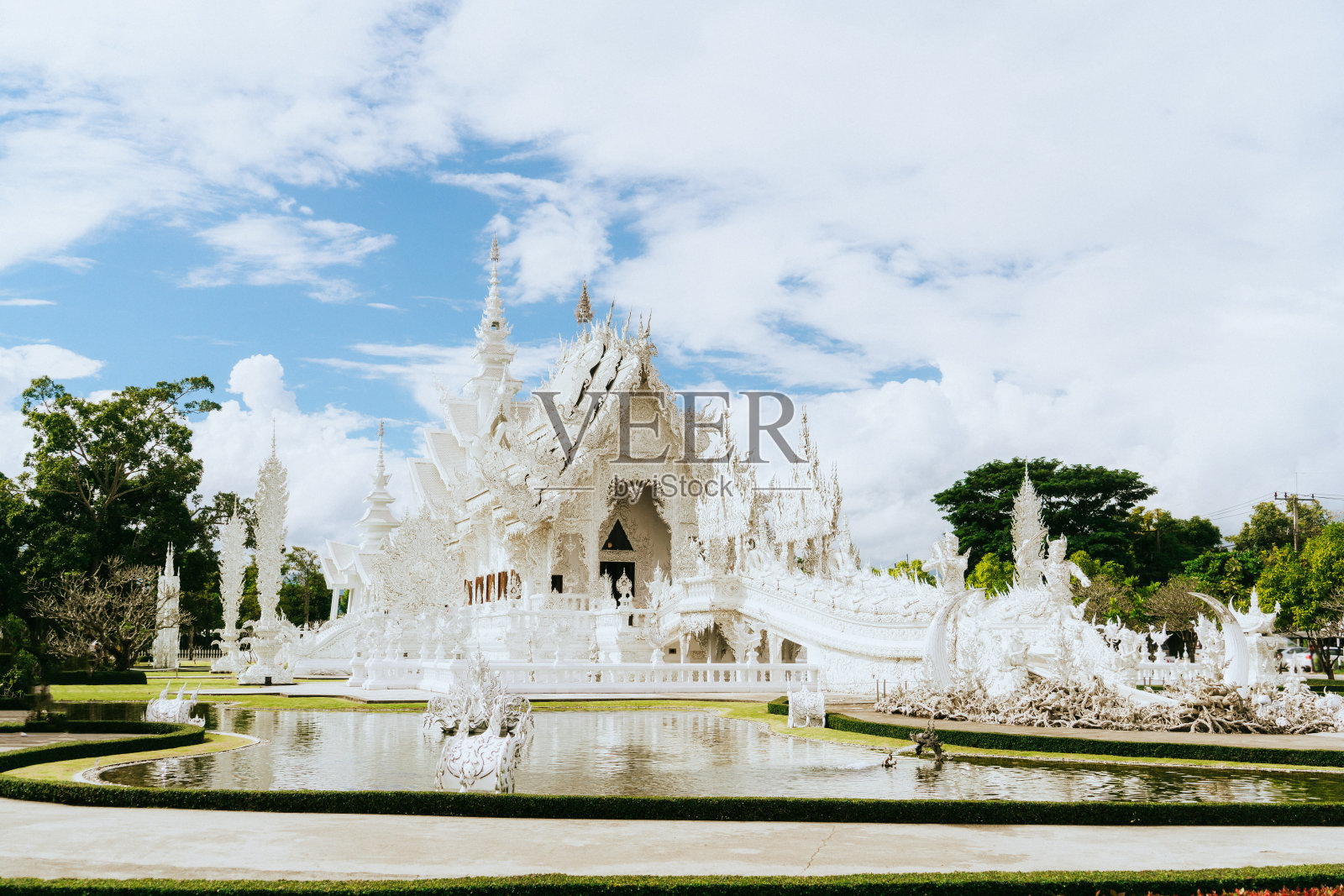 清莱的白庙照片摄影图片