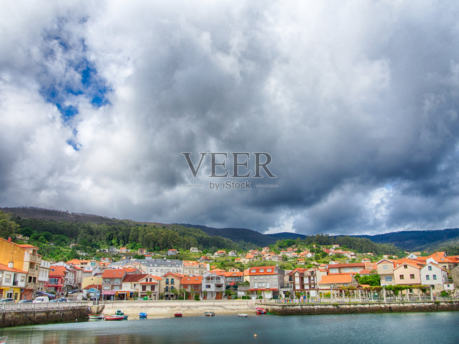 西班牙加利西亚的Combarro照片摄影图片