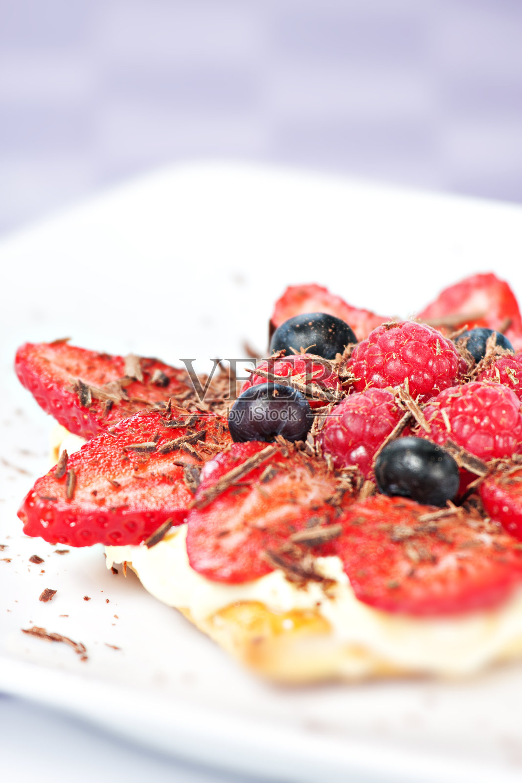 新鲜奶油酥皮水果挞照片摄影图片