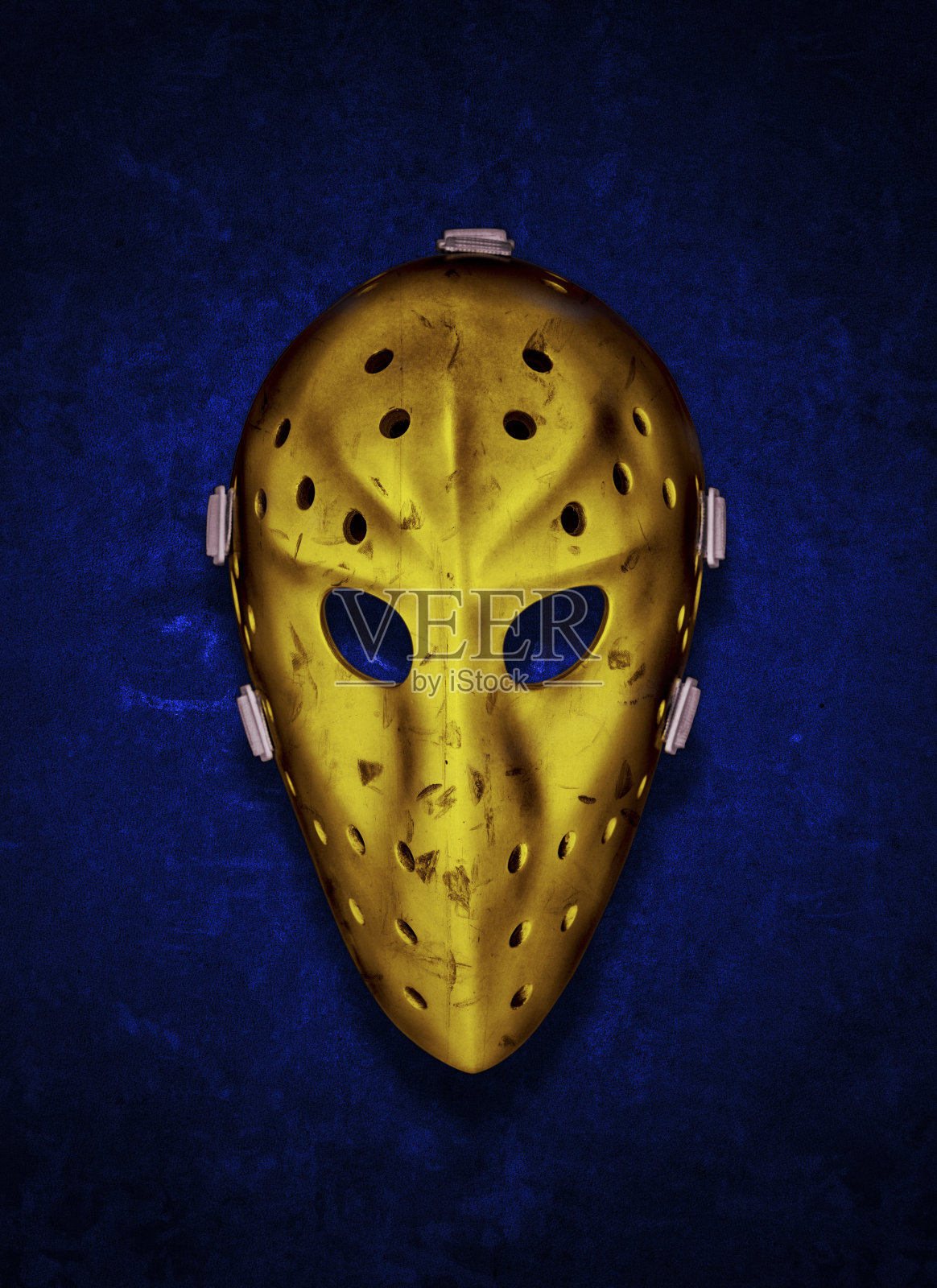 复古黄金守门员面具照片摄影图片