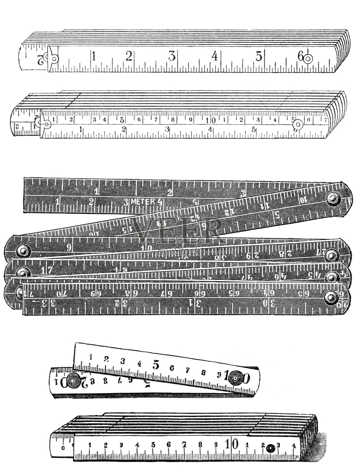 折尺插画图片素材