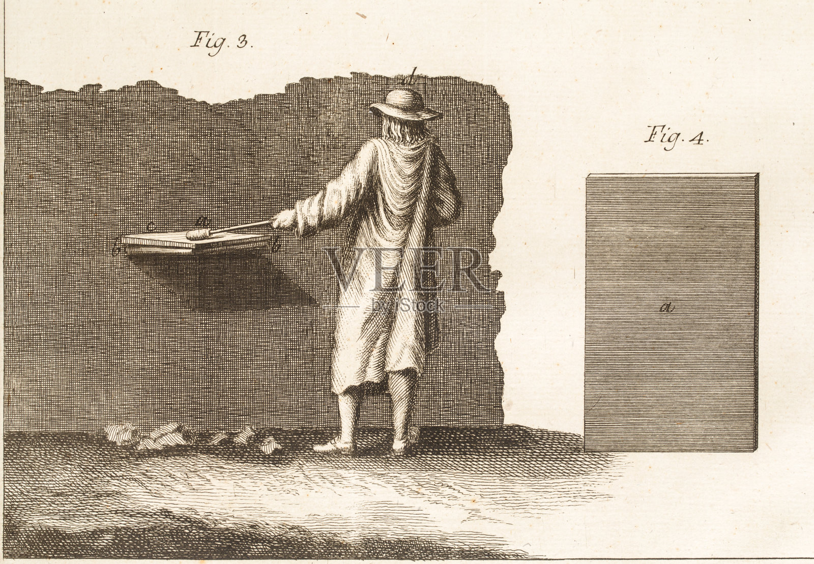 18世纪的玻璃雕刻技术插画图片素材