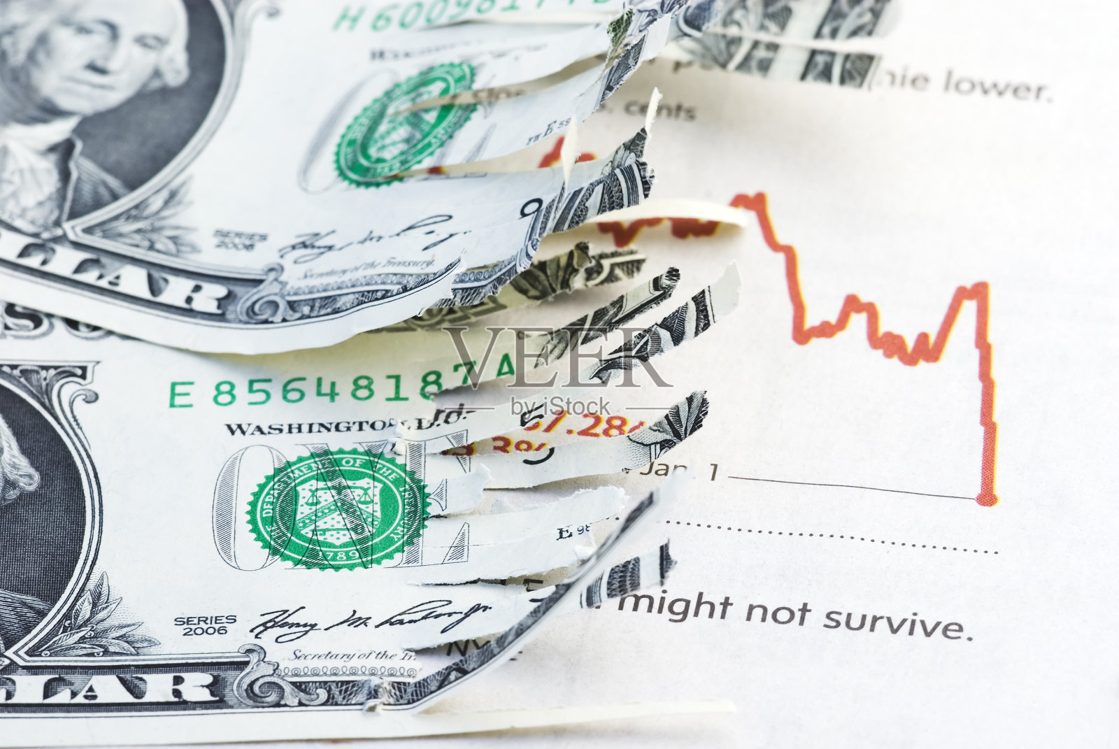 破碎的经济信心——十二照片摄影图片