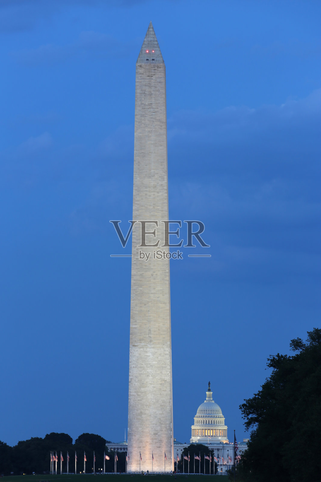 华盛顿纪念碑和国会山照片摄影图片