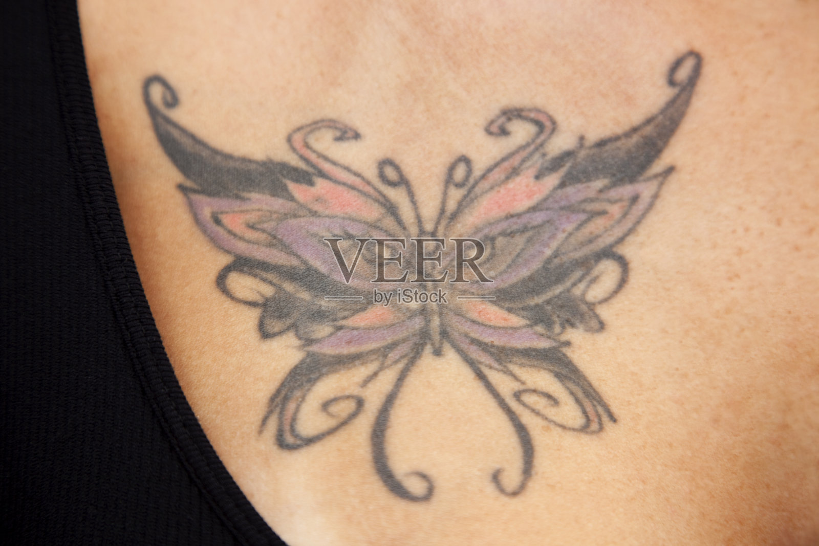 蝴蝶纹身照片摄影图片