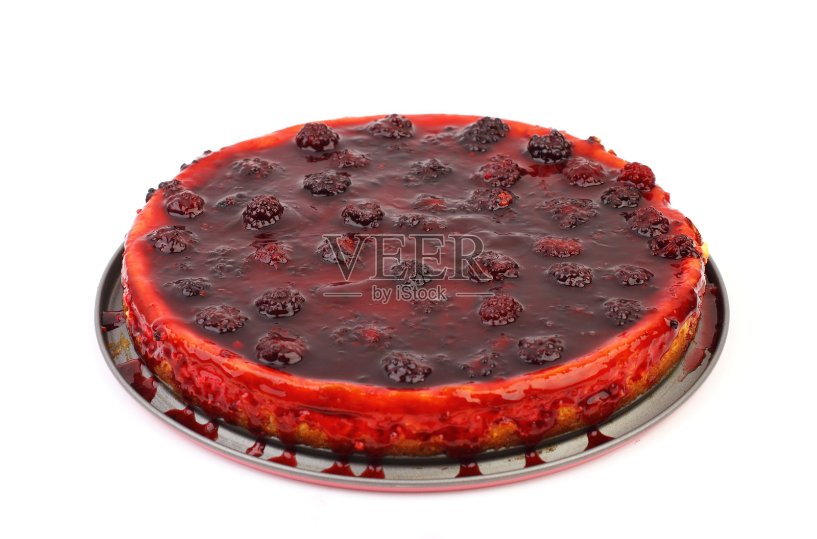 黑莓芝士蛋糕照片摄影图片