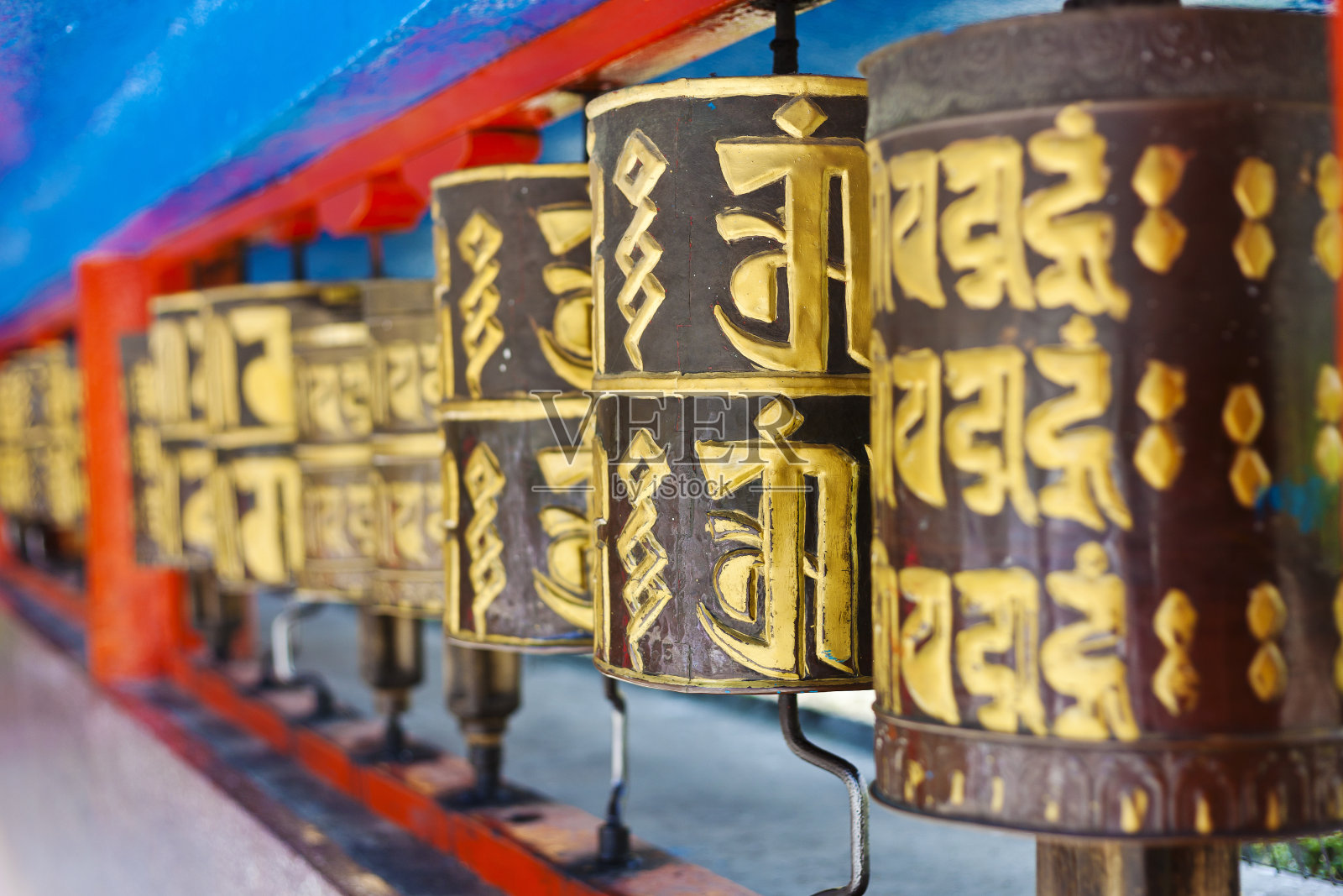 印度锡金甘托克的祈祷轮照片摄影图片