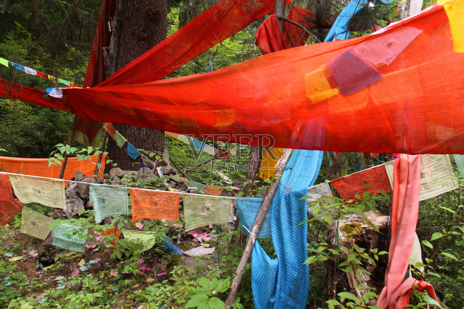 祈祷旗帜照片摄影图片