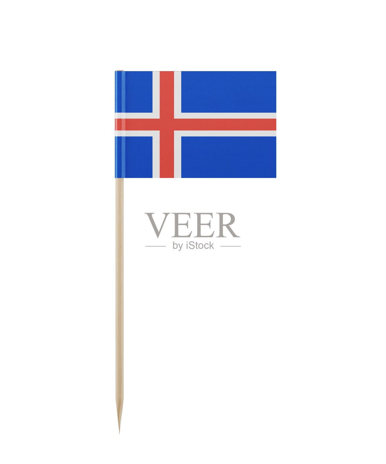 牙签上的小冰岛国旗照片摄影图片