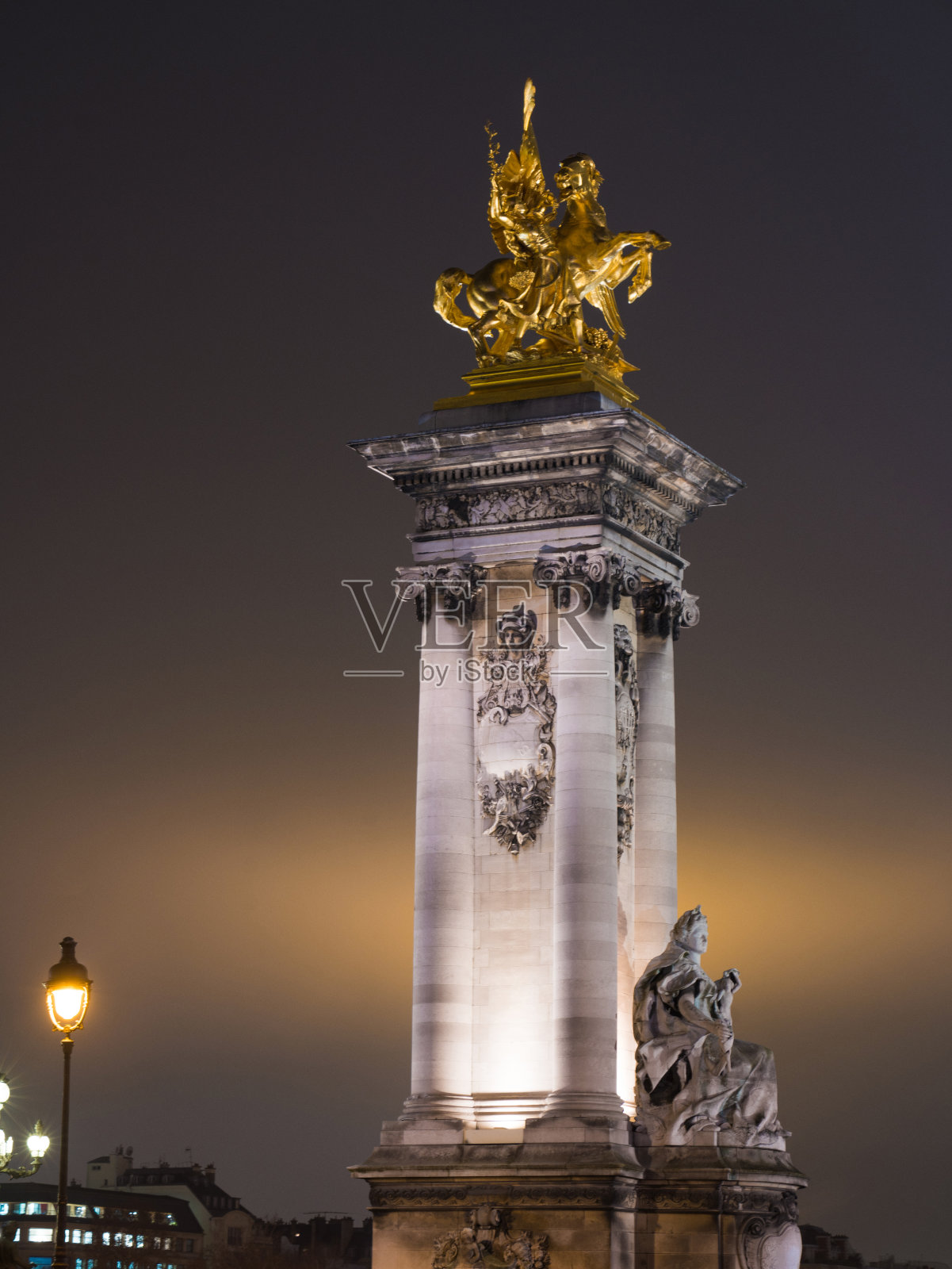 亚历山大三世桥在巴黎的细节照片摄影图片