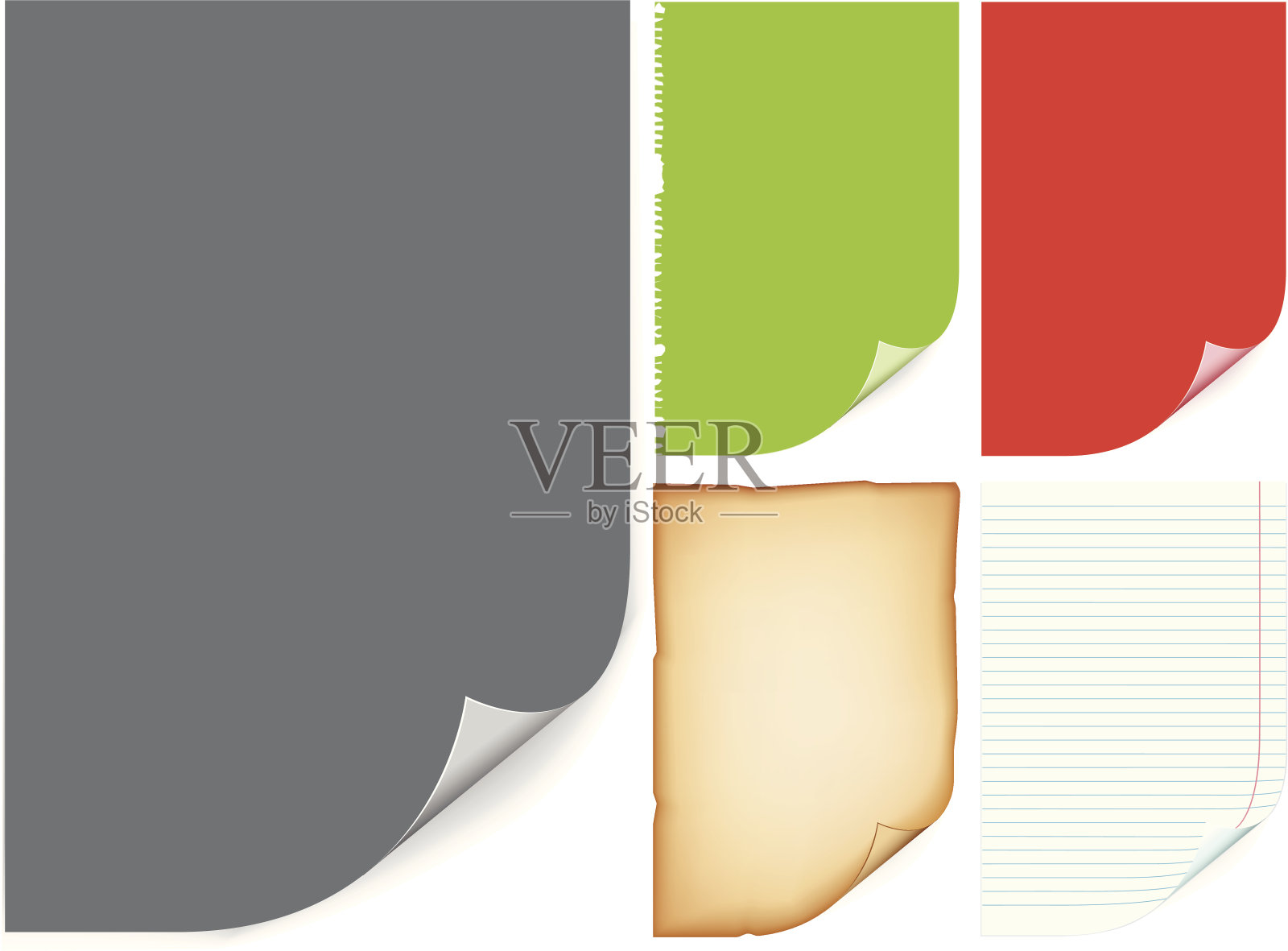 颜色的纸张插画图片素材