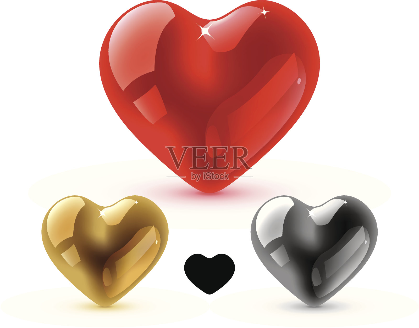 闪亮的心插画图片素材