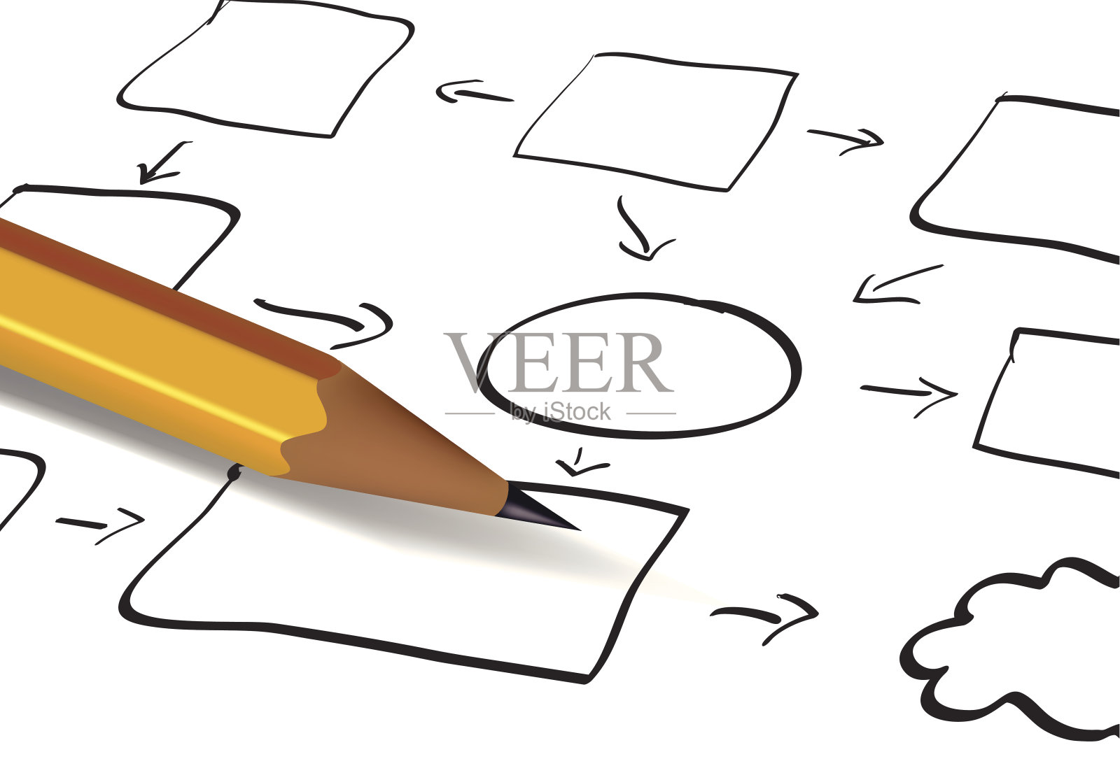 铅笔和图表插画图片素材