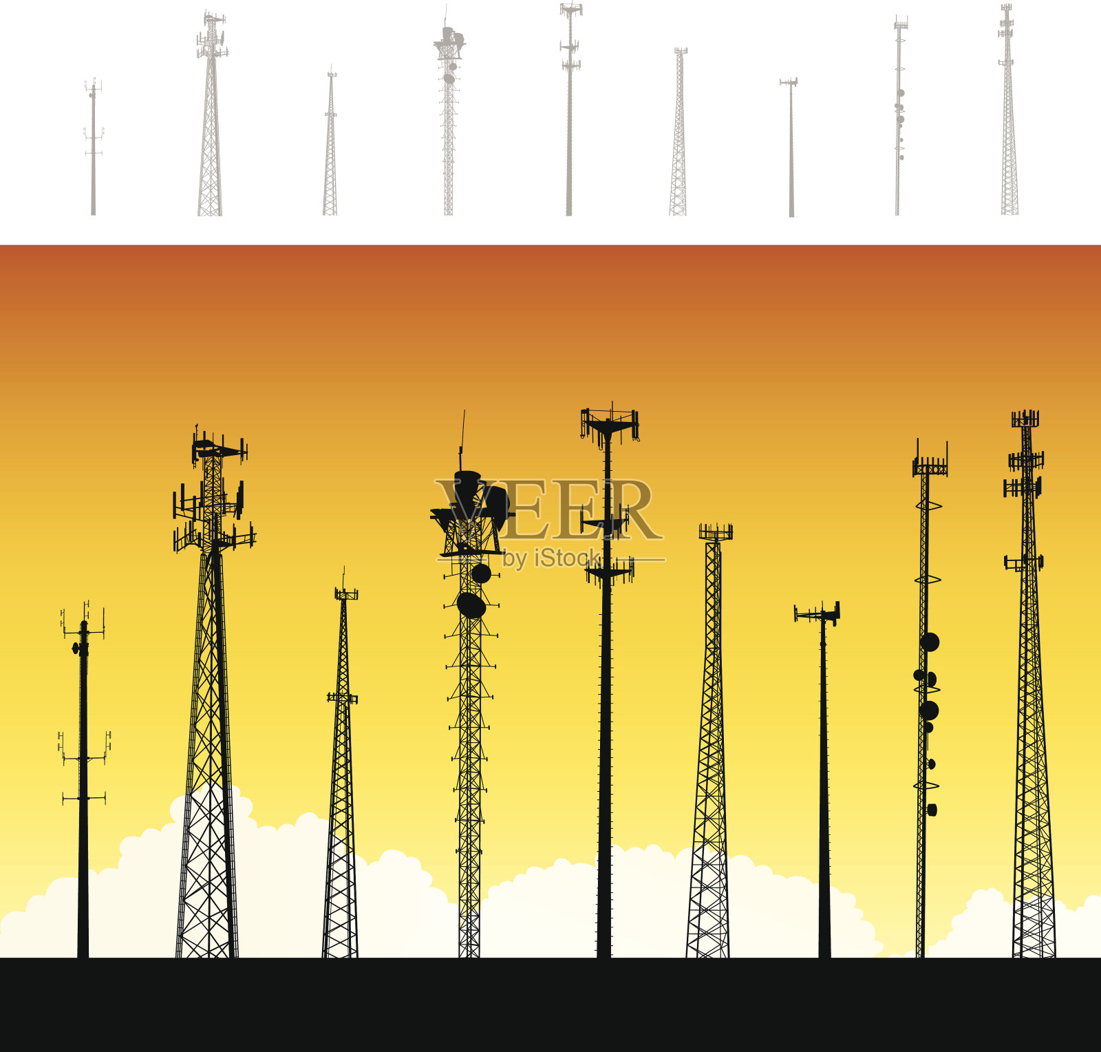 通讯塔插画图片素材