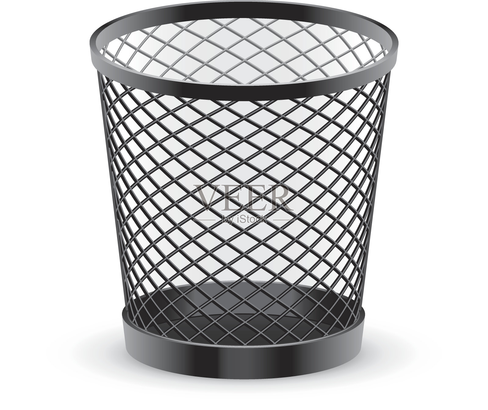 黑色空金属网垃圾桶设计元素图片