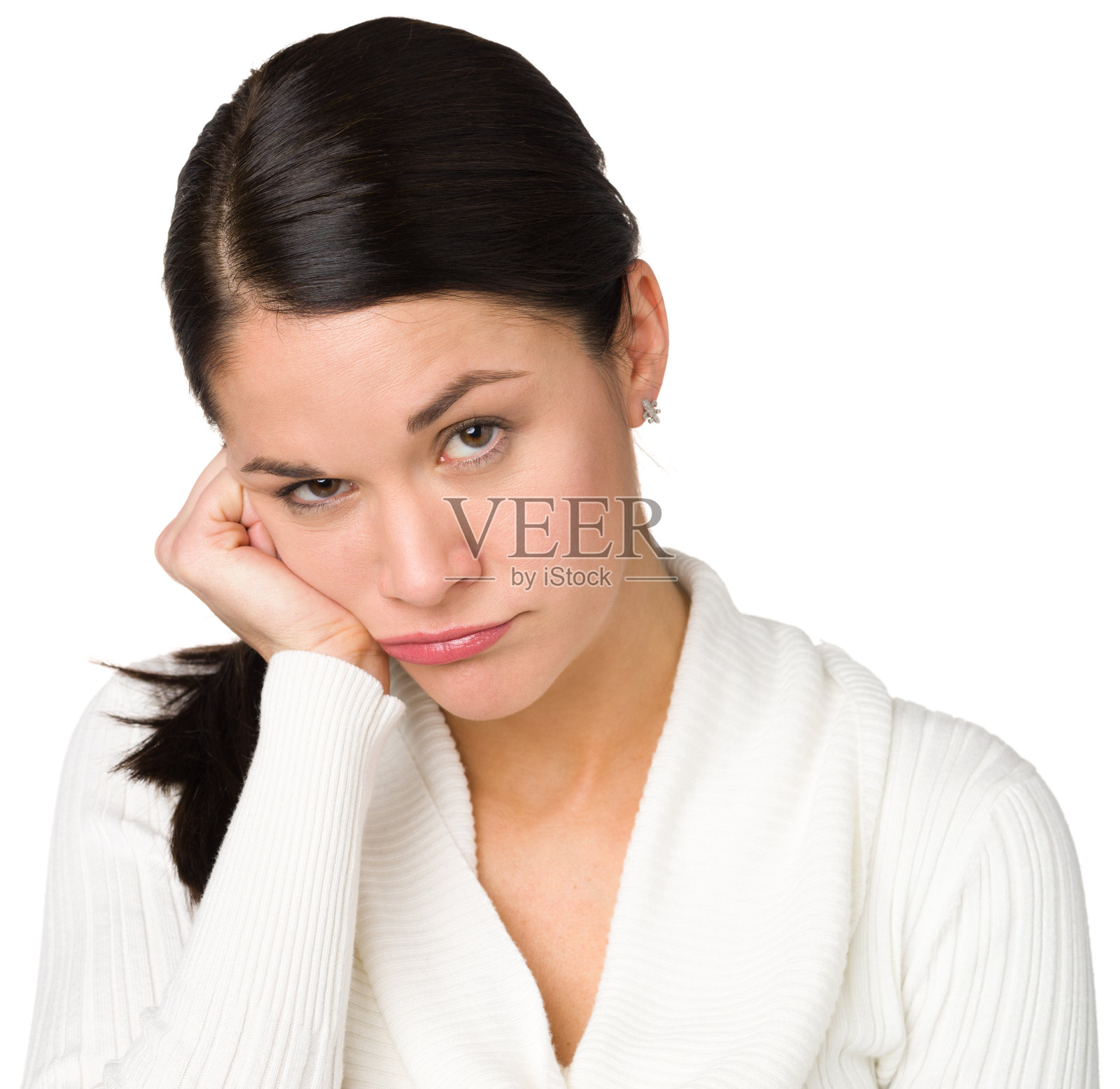 闷闷不乐的悲伤女人照片摄影图片